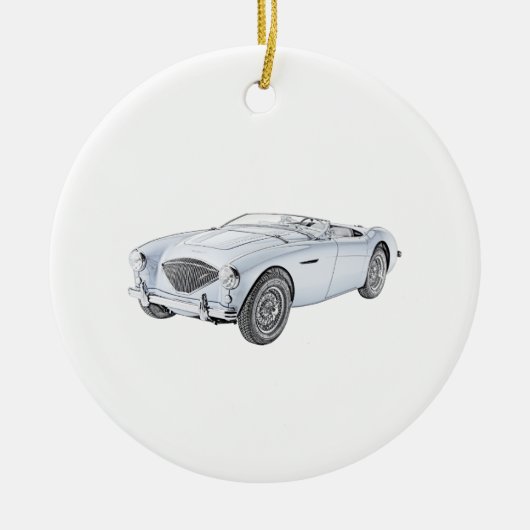 Blue 1953 Austin-Healey-Konvertible Keramik Ornament (Vorne)