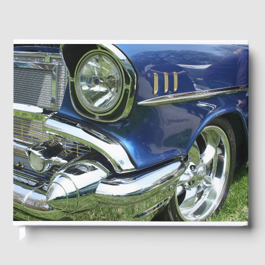 Blue 1957 Chevy Vintage Car Gästebuch (Vorderseite)