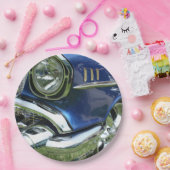 Blue 1957 Chevy Vintage Car Pappteller (Party)