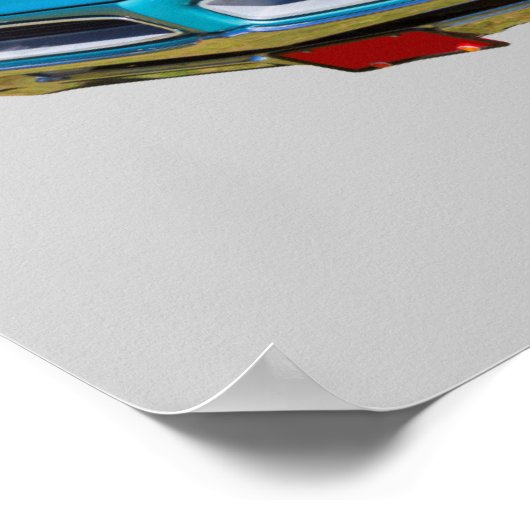 Blue 1966 Pontiac Le Mans Muscle Car Poster (Ecke)