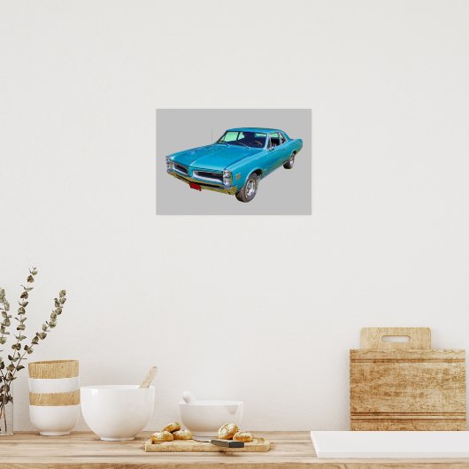 Blue 1966 Pontiac Le Mans Muscle Car Poster (Küche)
