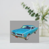 Blue 1966 Pontiac Le Mans Muscle Car Postkarte (Stehend Vorderseite)