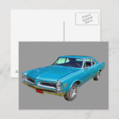 Blue 1966 Pontiac Le Mans Muscle Car Postkarte (Vorne/Hinten)