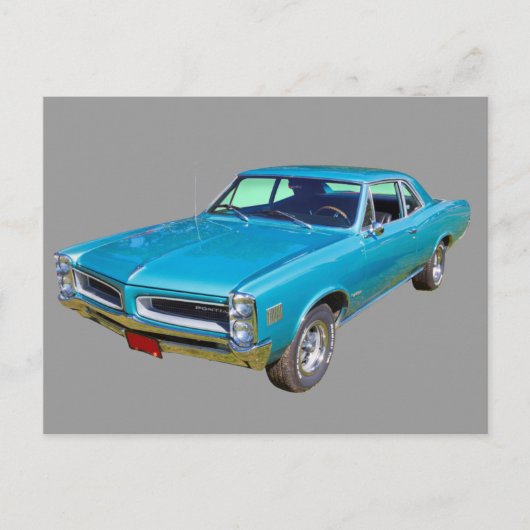 Blue 1966 Pontiac Le Mans Muscle Car Postkarte (Vorderseite)