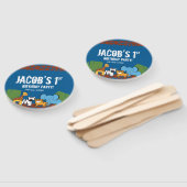 Blue 1. Geburtstag Jungle Safari Thema Fächer (Non-assembled)