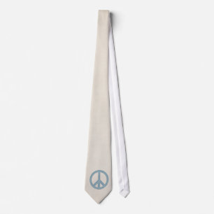 Blue 1 Peace Symbol Men's Neck Tie Krawatte