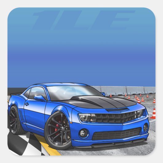 Blue_1LE Quadratischer Aufkleber (Vorderseite)