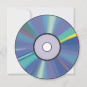 Blue 2000s Aura Hearts Music CD Birthday Einladung (Rückseite)