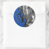 Blue 2019 Abschluss Class mit Foto Runder Aufkleber (Tasche)