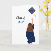 Blue 2022 Herzlichen Glückwunsch, Graduate Card - Karte (Gelbe Blume)