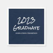 Blue 2023 Abschluss Name Serviette (Vorderseite)