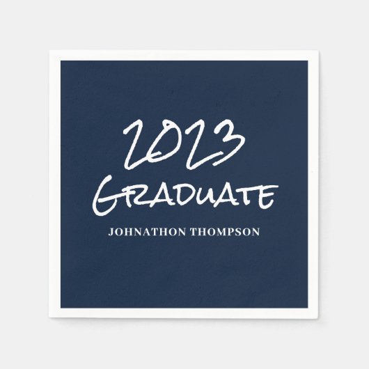 Blue 2023 Abschluss Name Serviette (Vorderseite)