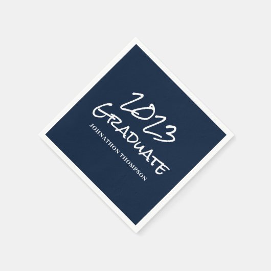 Blue 2023 Abschluss Name Serviette (Ecke)