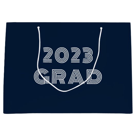 Blue 2023 Grad Große Geschenktüte (Vorderseite)
