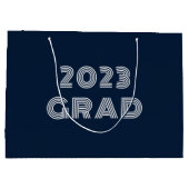 Blue 2023 Grad Große Geschenktüte (Rückseite)