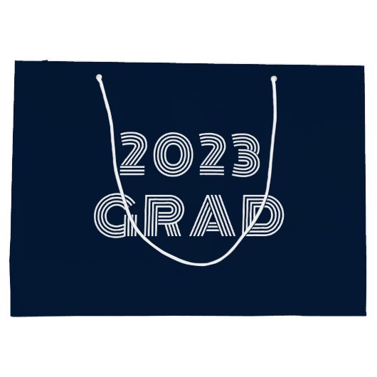 Blue 2023 Grad Große Geschenktüte (Rückseite)