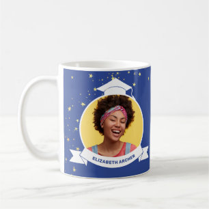 Blue 2025 Grad Foto Abschluss Kaffeetasse
