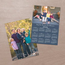 Blue 2026 Kalender 2 Benutzerdefinierte Fotos Glüc