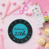 Blue 20 th Birthday Party Personalisiert Paper Tel Pappteller (Party)