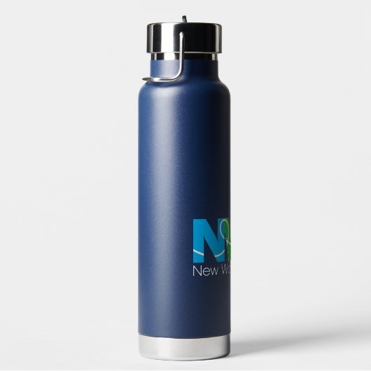 Blue 25-jähriges NWC Wasserflasche mit Stroh Trinkflasche (rechts)