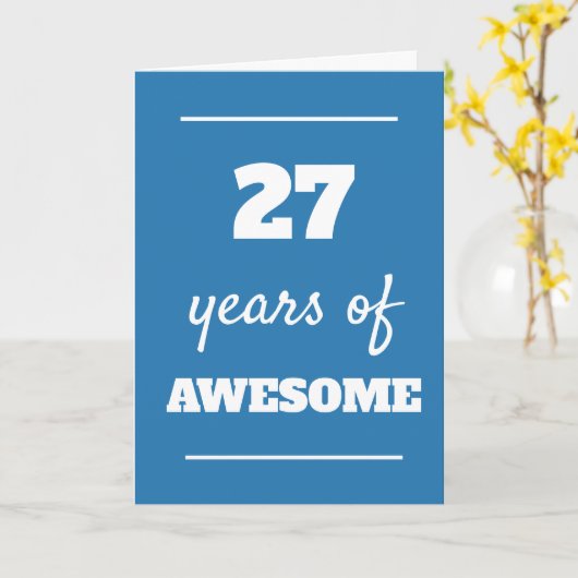 Blue 27. Geburtstagskarte Karte (Gelbe Blume)