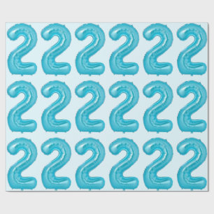 Blue 2 Balon Wrapping Paper Geschenkpapier