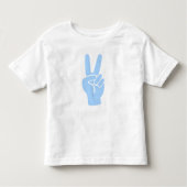 Blue 2 Birthday Peace Out Sign Two Fingers Deuce Kleinkind T-shirt (Vorderseite)