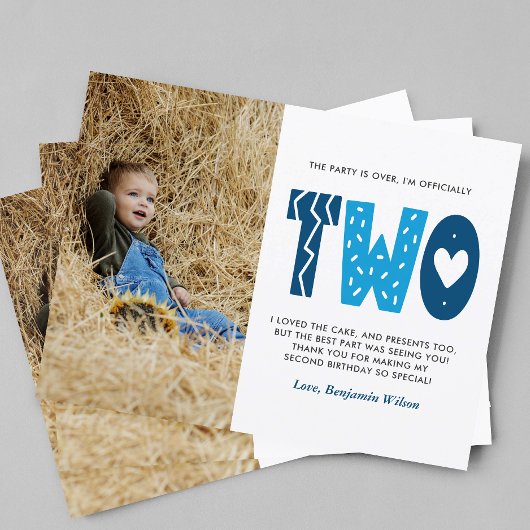 Blue 2 Geburtstag Vielen Dank Postcard Postkarte