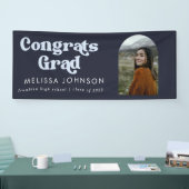 Blue 2 Tone Retro Foto Grad Party Banner (Messe)