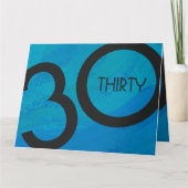 Blue 30 Decade Geburtstag Karte (Vorderseite)