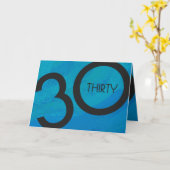 Blue 30 Decade Geburtstag Karte (Gelbe Blume)