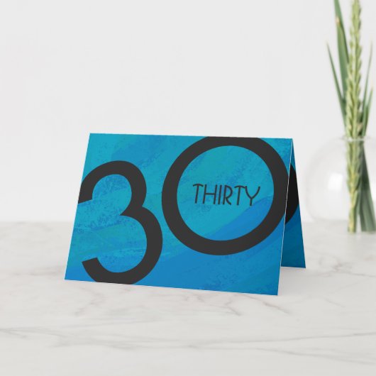 Blue 30 Decade Geburtstag Karte (Vorderseite)