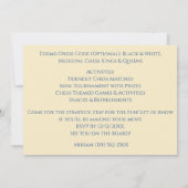 Blue 30. Geburtstag Party Schach Rook Einladung (Rückseite)