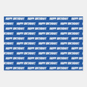 Blue 30. Happy Birthday Individuelle Name Geschenkpapier Set (Vorderseite 3)