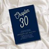 Blue 30 th Birthday Gold Script Kapitel 30 Party Folieneinladung