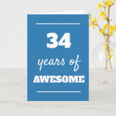 Blue 34. Geburtstagskarte Karte (Gelbe Blume)