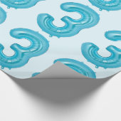 Blue 3 Ballon Wrapping Paper Geschenkpapier (Ecke)