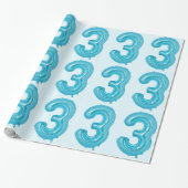 Blue 3 Ballon Wrapping Paper Geschenkpapier (Ungerollt)