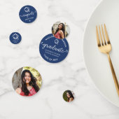 Blue 3 Foto Abschluss Moderne Script Hearts Cap Konfetti (Gruppe)