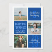 Blue 3-Foto Fun Boxes Abschluss Einladung (Vorderseite)