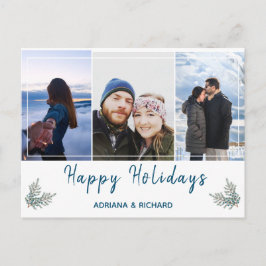 Blue 3 Foto Weihnachtsfeiertag Postkarte