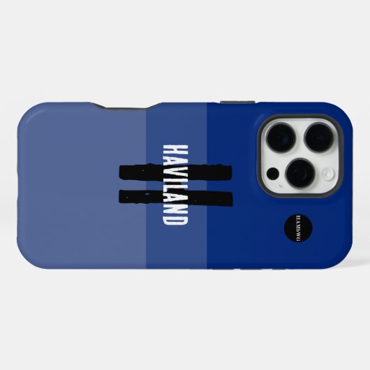 Blue 3 Töne Personalisiert Handy Fall HAMbWG iPhone Hülle (Rückseite (Horizontal))