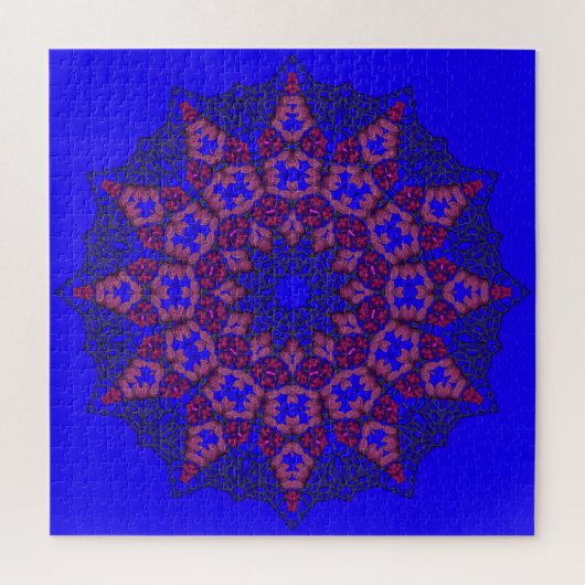 Blue 3D Art Mandala Jigsaw Puzzle (Vertikal)