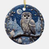 Blue 3D Chirstmas Niedliches Owl Animal Keramik Ornament (Vorne)
