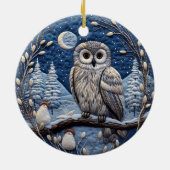Blue 3D Chirstmas Niedliches Owl Animal Keramik Ornament (Hinten)
