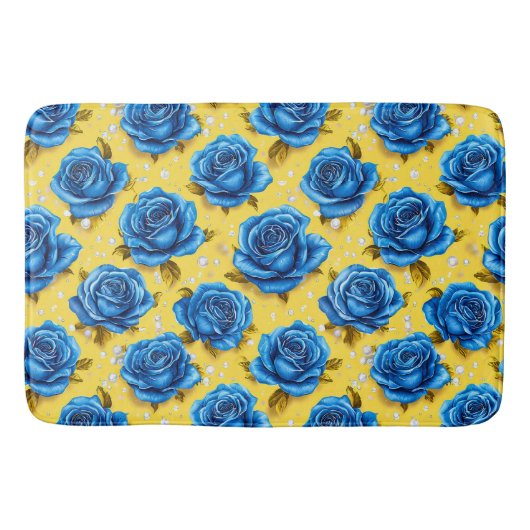 Blue 3d-Rose Badematte (Vorderseite)