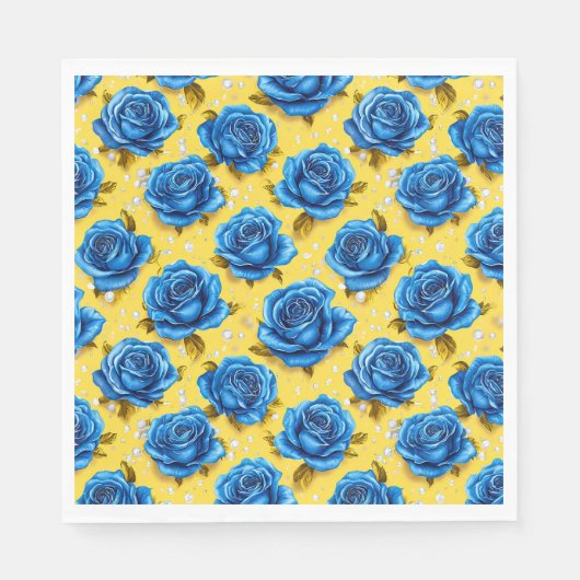 Blue 3d-Rose Serviette (Vorderseite)