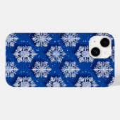 Blue 3d Schneeflocken Case-Mate iPhone Hülle (Rückseite (Horizontal))
