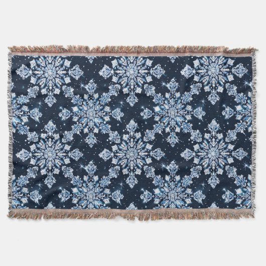 Blue 3d Schneeflocken Decke (Vorderseite)