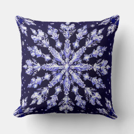 Blue 3d Schneeflocken Kissen
